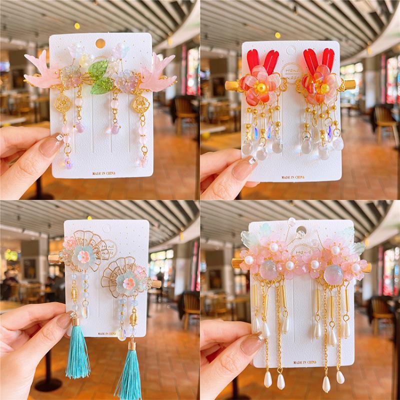 Antyczna zawieszka z frędzlami, spinka do włosów, akcesoria dziewczęce