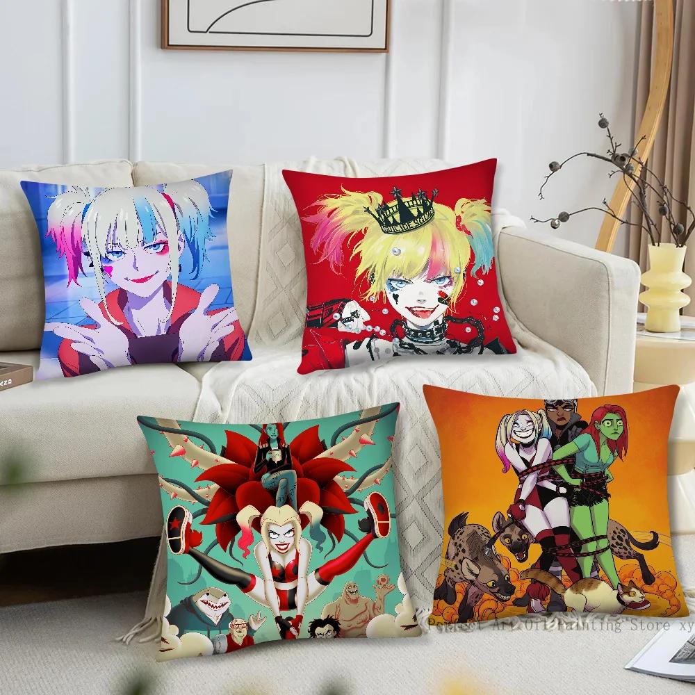 BEAST KINGDOM Harley Tv Quinn Pillow Case Square Pillow Bedroom Sofa Leisure ComfortCushionCar Living Room Home Decoration 40X40