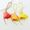 PU Leather Fresh Backpack Decoration Dopamine Car Key Chains Cute Tulip Bag Pendant Girl