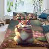 3D Tiger Rabbit Snake Pig Snail Unicorn Chick Fish Doona Duvet Quilt Cover Set