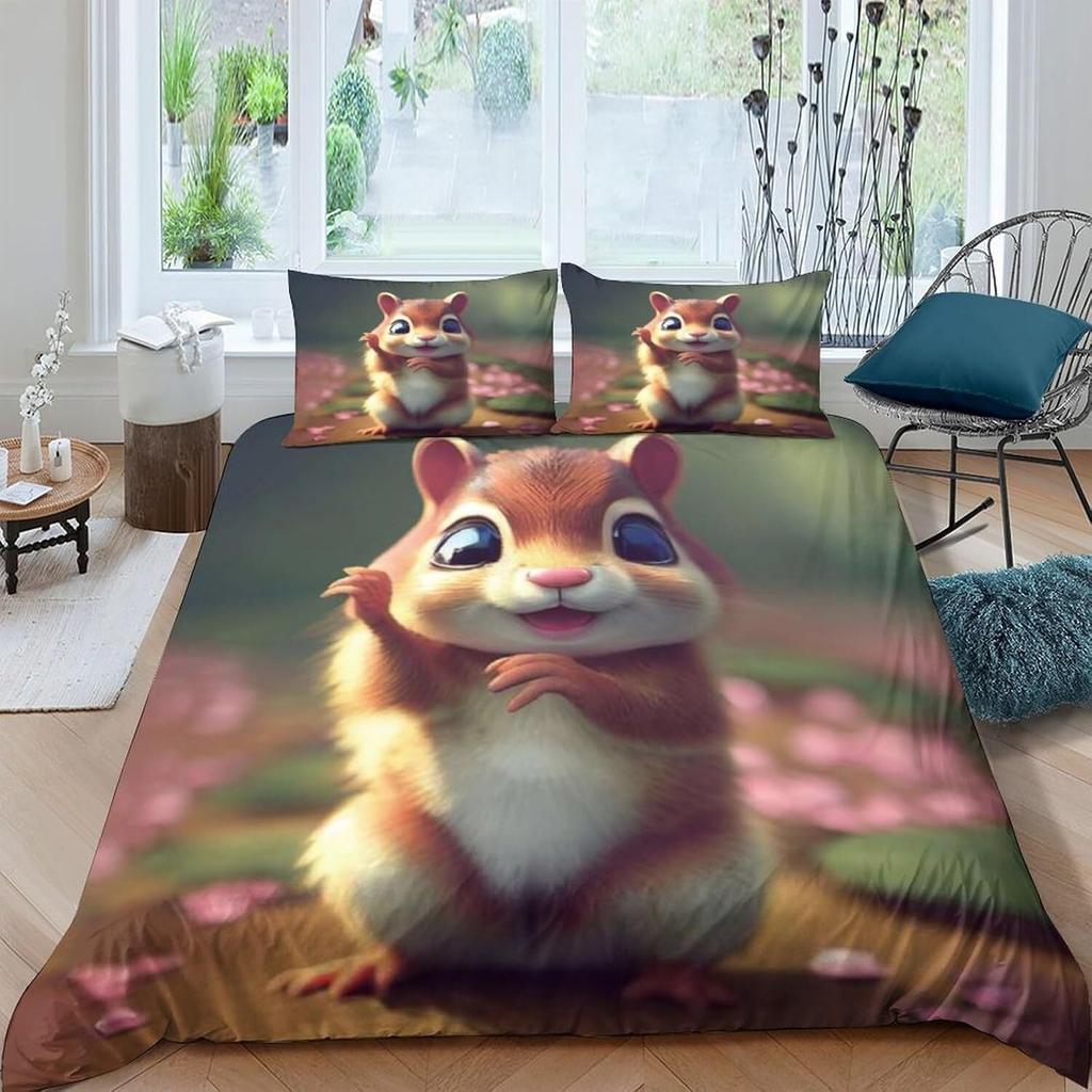 3D Tiger Rabbit Snake Pig Snail Unicorn Chick Fish Doona Duvet Quilt Cover Set