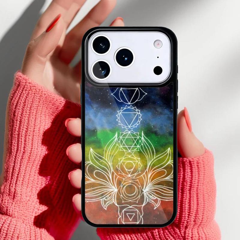 Mandala Chakra Yoga Telefonfodral för iPhone 17 16 15 14 13 Pro Max Baksidesfodral för 12 11 Pro Coque