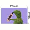 A Quirky And Fun Wall Tapestry: Add A Touch Of Humor To Your Space With This Adorable Design Featuring Kermit The Frog Sipping