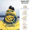Custom Name Nassr Football Club Crest Blanket Lightweight Ideal Bedding Blanket Perfect for Travel, Camping, Living Rooms, Sofas, Christmas Gift