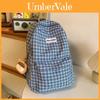 Checkered Letter Pattern Student Casual Backpack With Plush Pendant For Casual Travel