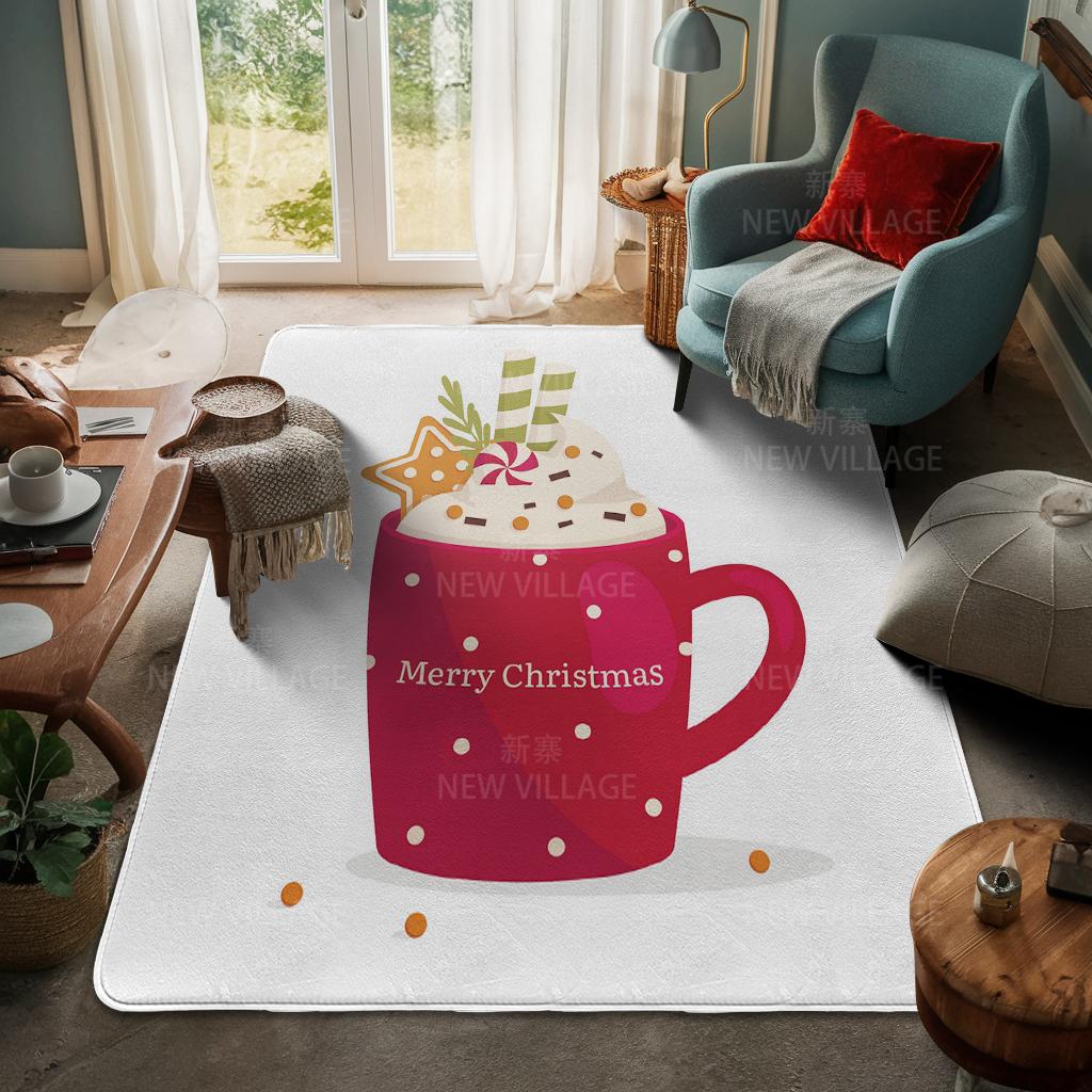 House Entrance Carpet Home Door Mat Living Room Bath Foot Bathroom Non-slip Water Absorption Rugs Bath Merry Christmas Winter