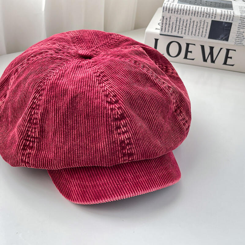 

CARA PARK Corduroy Newsboy Cap C4 Red C4 Red