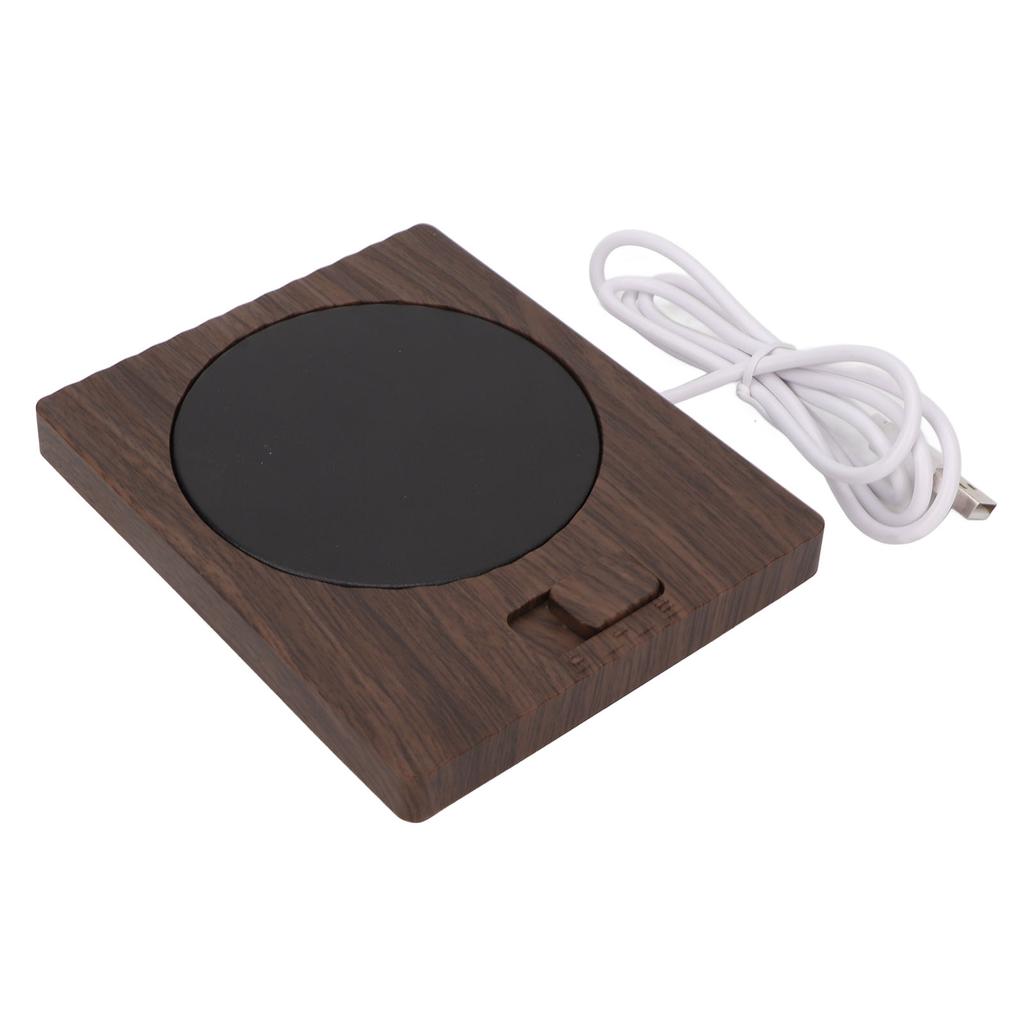 Tassenwärmer Elektrisch USB 2 Stufen Temperaturverstellbar Tassenwärmer Pad für Tee Milch Walnuss