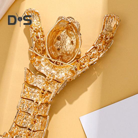 Spilla Spilla Strass Lucidi Intarsiati Forma di Tigre Distintivo Antiruggine Leggero Pieghevole Spilla Tigre Accessori Moda