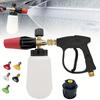 Large Capacity Foam Cannon 5 Nozzles + Karcher Adapter 4pcs Set High Pressure Washer Car Wash Gun Accessory Solve Car Cleaning P