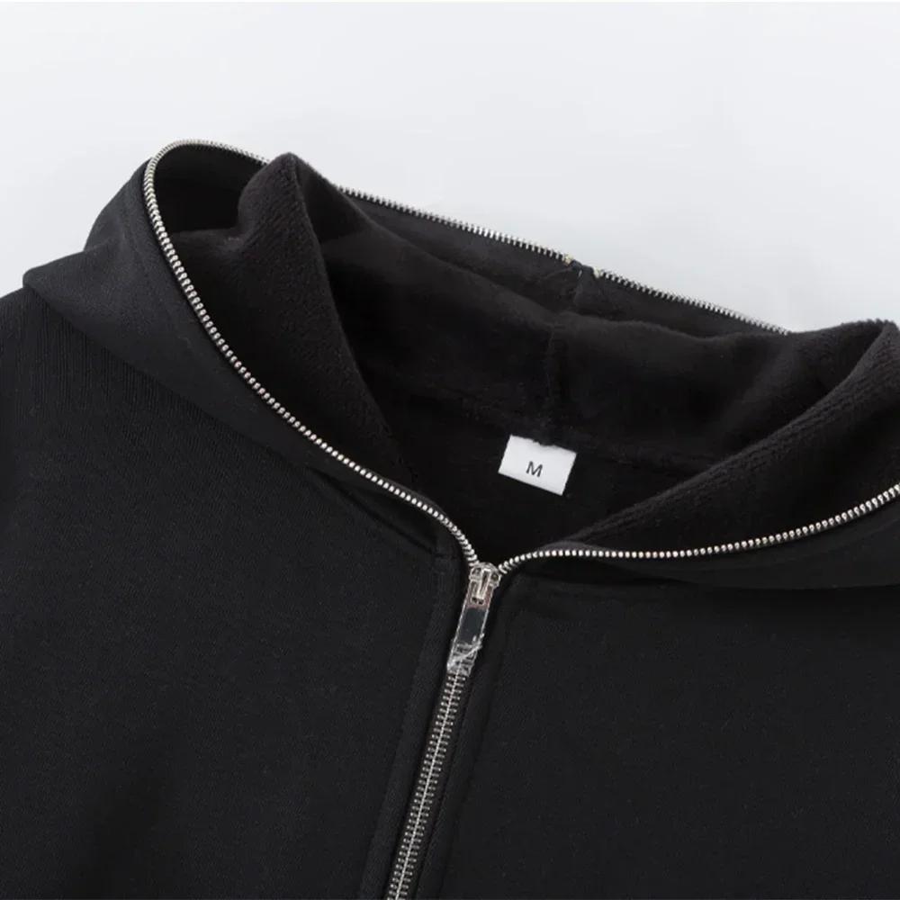 Spring Autumn Men's and Women's Full Zip Hooded Jackets Zip Hoodies Casual Cardigans Streetwear Hip-hop Y2K Clothing