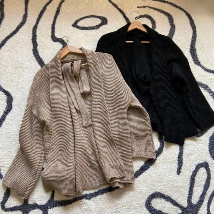 Fall Winter Warm Women Oversized Knitted Cardigan Casual Open Front Long Sleeve Sweater Coat Outerwear