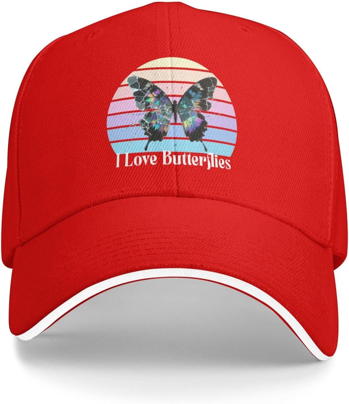 

Butterfly Sunset Graphic Polyester Trucker Cap Unisex Outdoor Adjustable Baseball Hat One Size