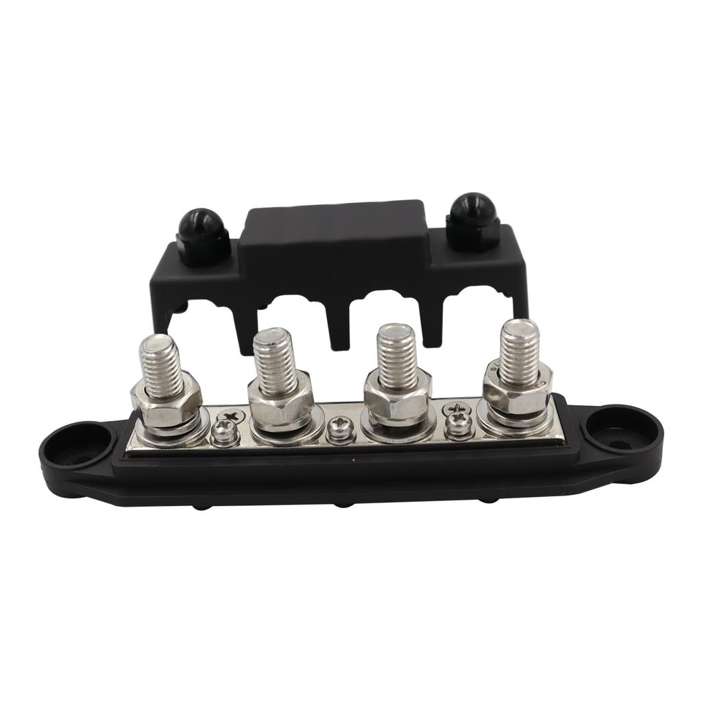 Power Distribution Block 250A Bus Bar Terminal Block with Cover 4 x M10 Terminal Studs 4x M8 Terminal Studs Car Truck Boat