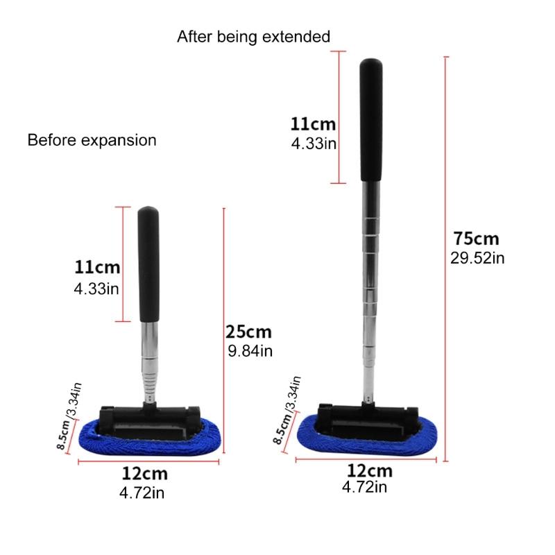 Car Wash Brush Car Cleaning Brush Telescoping Long Handle Mop Soft Hair Microfiber Broom Window Wash Brush