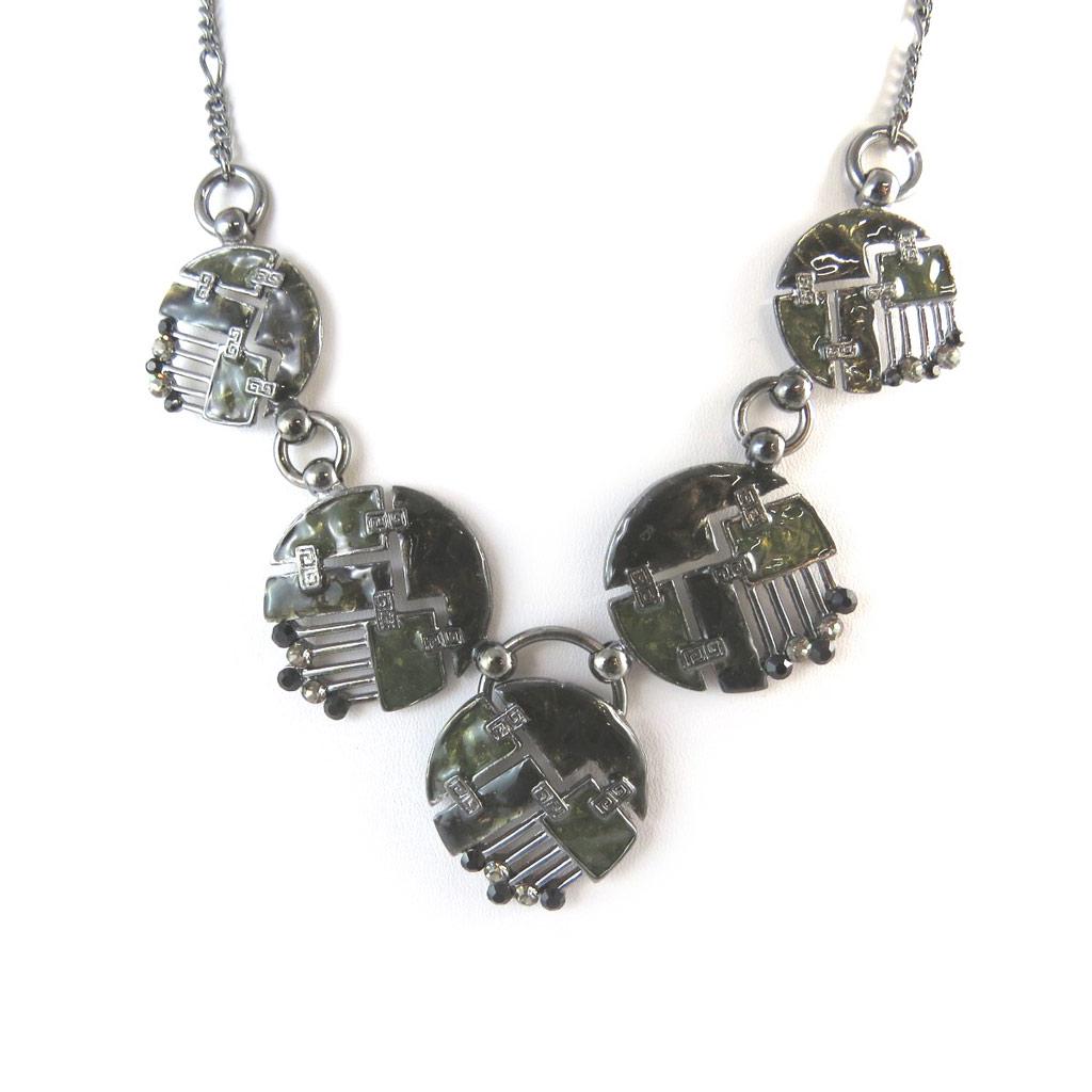 Les Trésors De Lily [N8440] - Designer-Halskette 'Kilimanjaro' schwarz