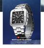 CURREN 8479 Unisex Minimalist Square Quartz Wristwatch with Calendar