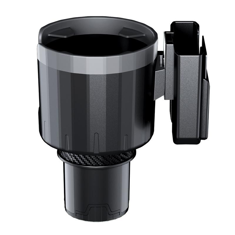 Car Cup Holder Expander with Phone Holder Adjustable Base Cup Holder Extender Adapter Beverage Rack Cup Position чёрный