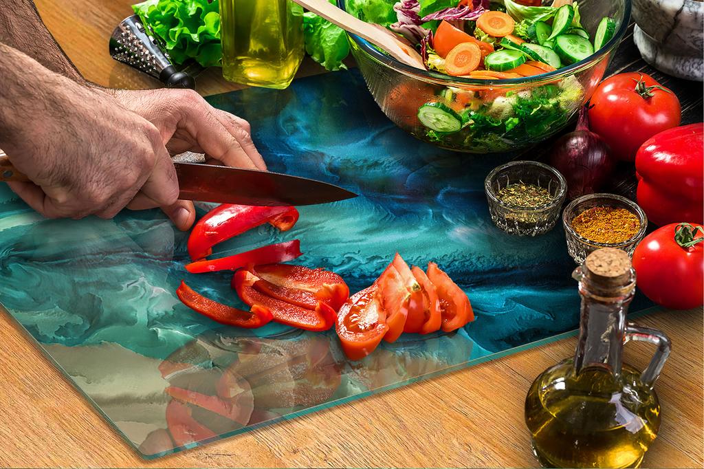 GLASS CUTTING BOARD 45x52 Marble