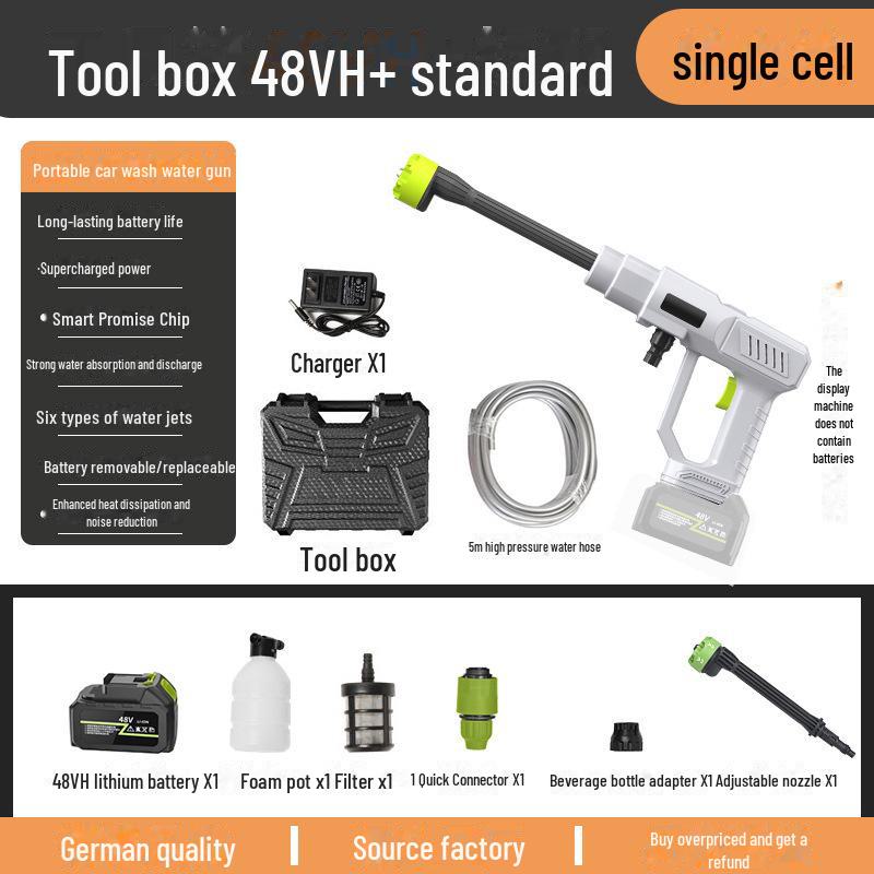 Portable High-Pressure Wireless Water Gun for Car Washing and Cleaning