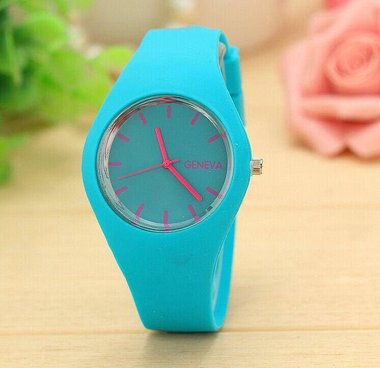 Women's Ultra-Thin Silicone Fashion Watch, Quartz Movement, Candy Color, Geneva Design