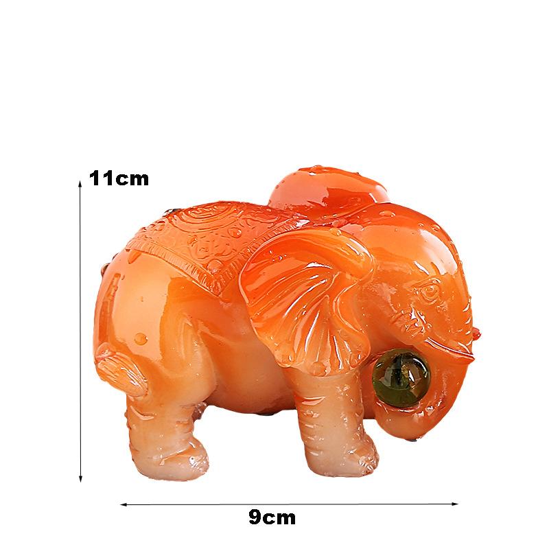 Resin Handcrafted Gift Color Change TeaPet Chinese Tea Set Kungfu Tea Pet Lucky Elephant Feng Shui Decoration Tea Room Ornament