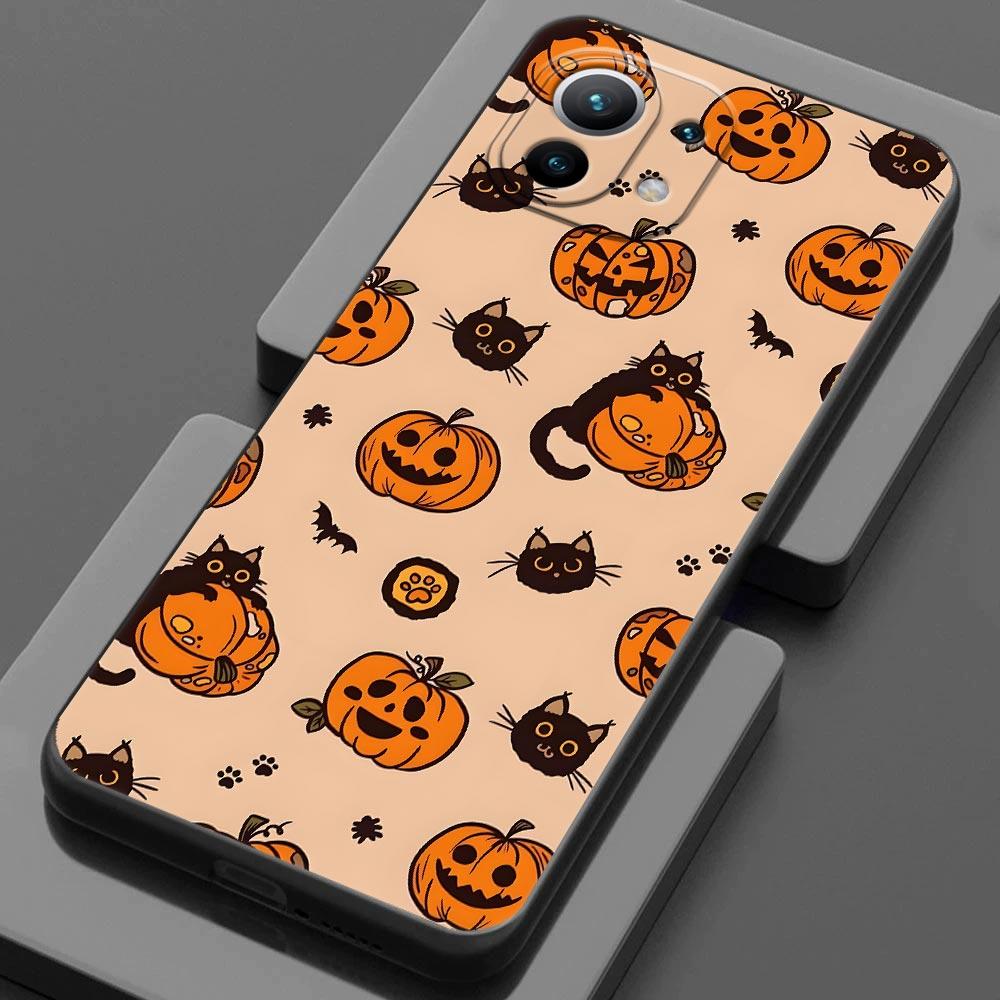Happy Halloween Cat Pumpkin For Xiaomi 15 Ultra 11T 12T 13T 14T Pro Phone Case Mi POCO X7 M7 F7 Pro F5 F6 M6 X3 X5 X6 Back Cover