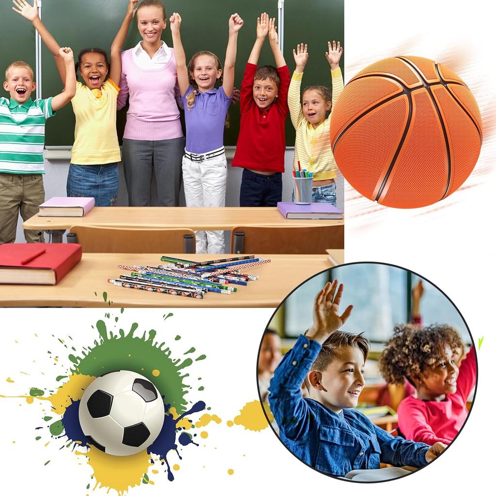 Goldge 48 Sports Pencils for Kids and 48 Pcs Erasers, Baseball Soccer Basketball Pencils #2, Fun Pencils Erasers, Birthday Pencils, School Office
