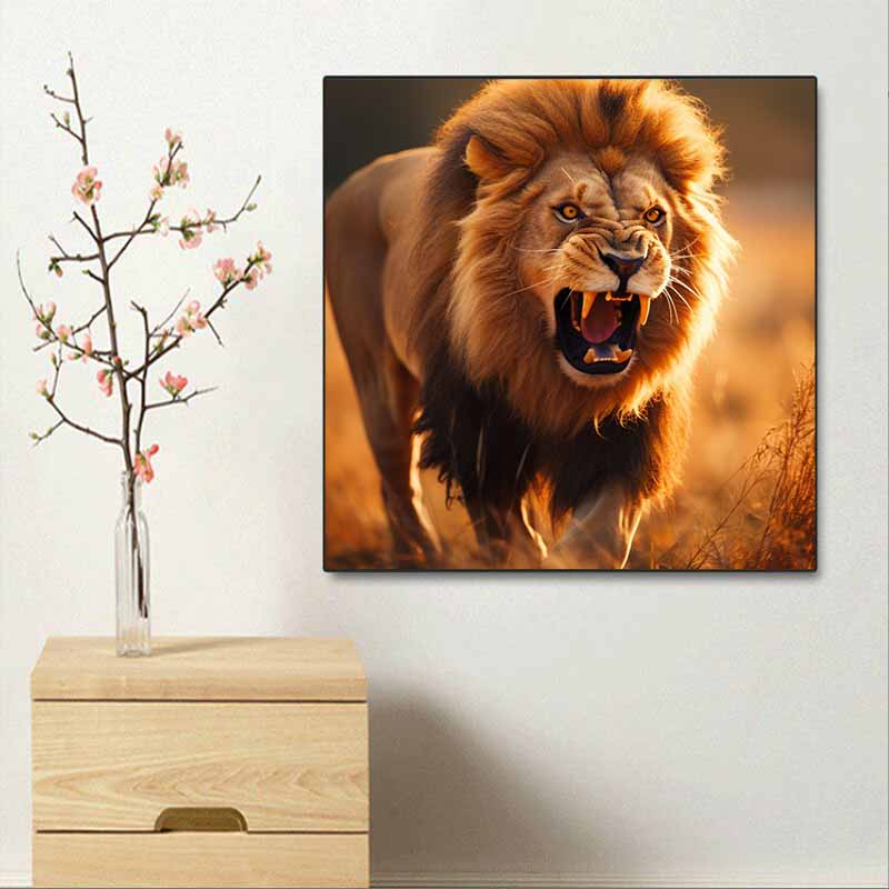 New Arrival 5D DIY Full Circle Diamond Painting "Lion" Embroidery Cross Stitch Home Decor Gift