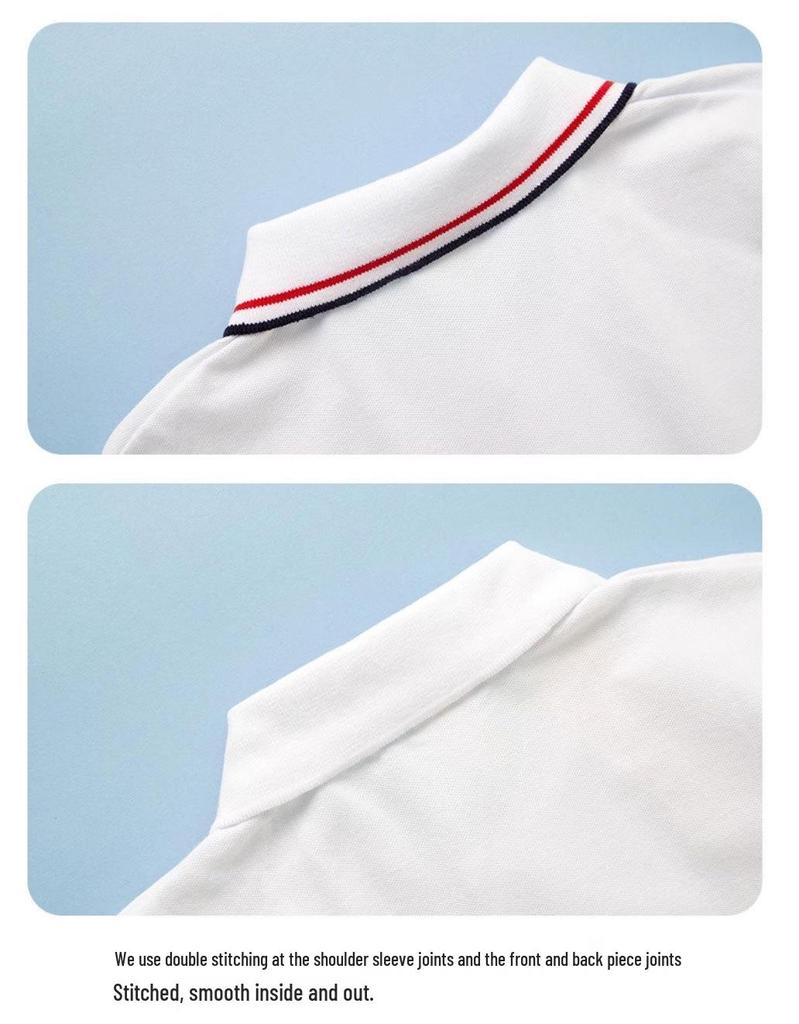 Children's School Uniforms: Boys' and Girls' Summer Polo Shirts, Short-Sleeved T-Shirts, Sizes 110-190