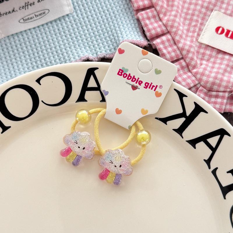 

2 шт. Милые блестящие радужные эластичные резинки для волос для девочек, детские аксессуары для волос, детские головные уборы, резинки