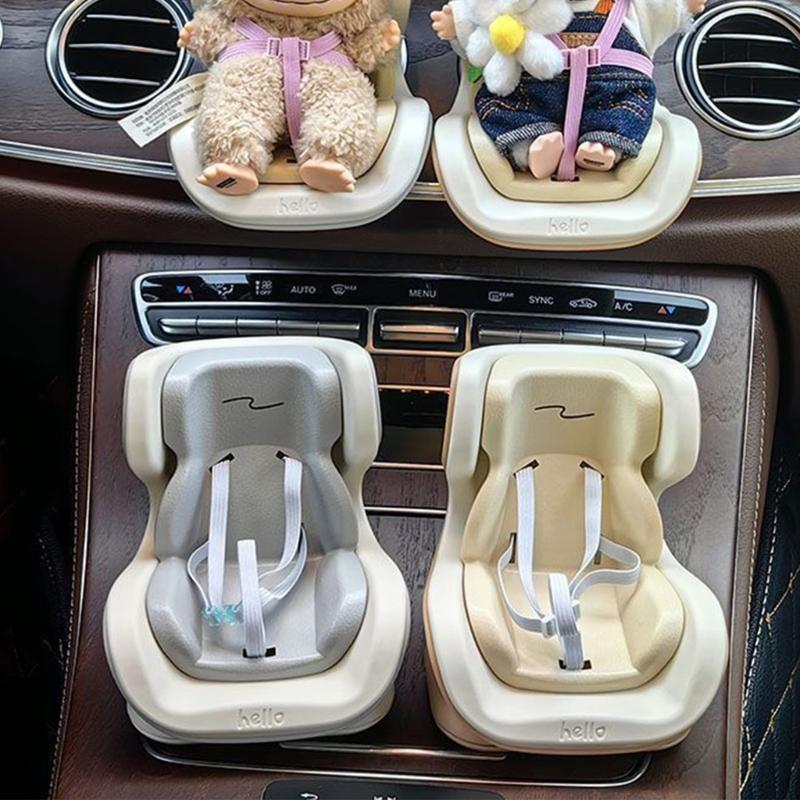 Auto Interior Decorations Ornament Vehicle Air Vent Dashboard Mounted Display Seat Plush Doll Car Safety Seat