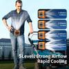 Portable Waist Fan Hanging Neck Fan with LED Lighting Power Bank 5 Speed Strong Airflow Cooling Fan for Outdoor Jobsite Working
