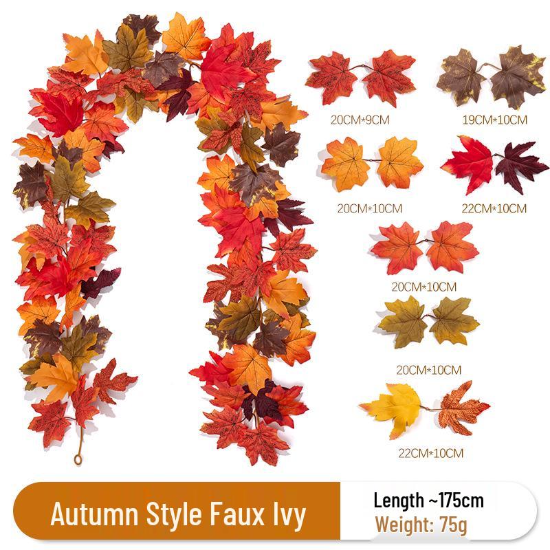 Thanksgiving Mixed Color Artificial Maple Leaf Vine