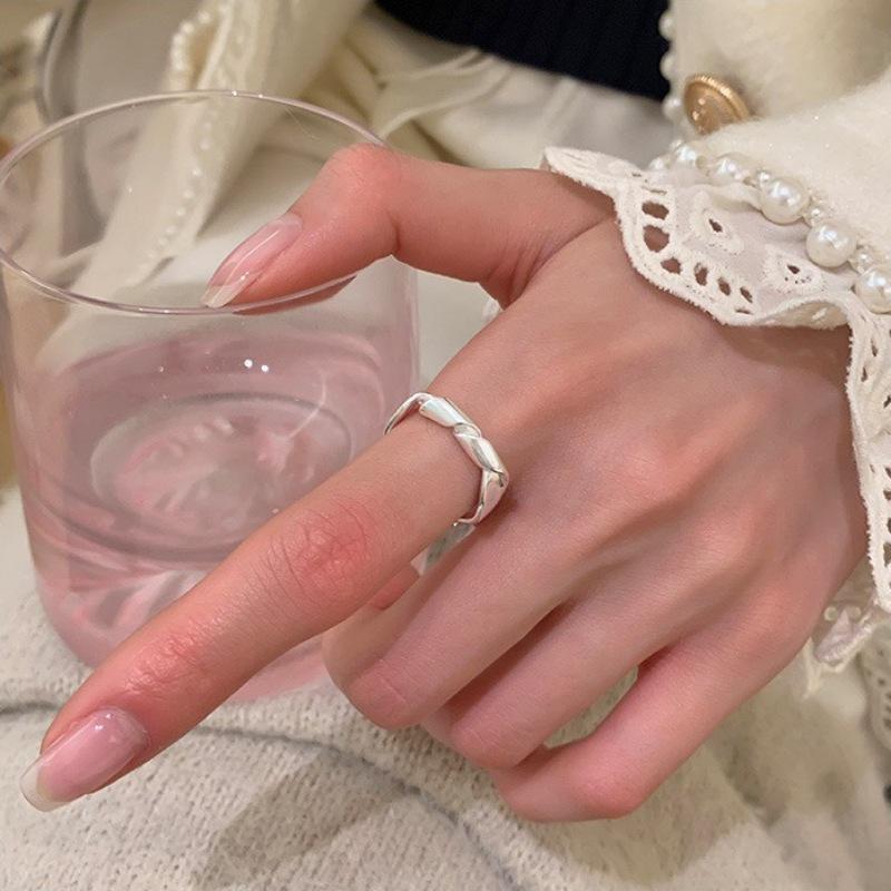 Geometric Lace Woven Adjustable Women s Ring - Trendy Open Design Open Adjustable jz7419