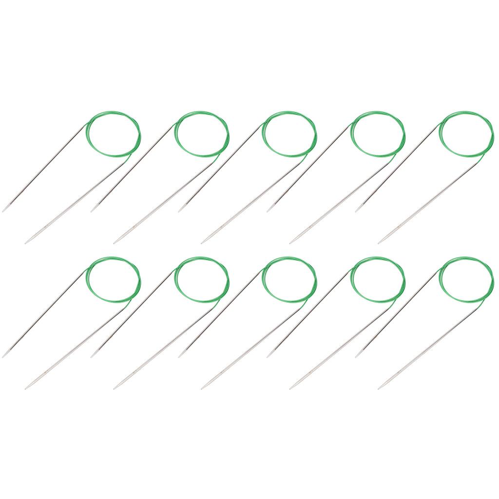 10 Peças Agulha de Tricô Circular Multiuso 100cm 39in Comprimento Anel Aço Inoxidável Fio de Suéter Conjunto de Agulhas de Argola