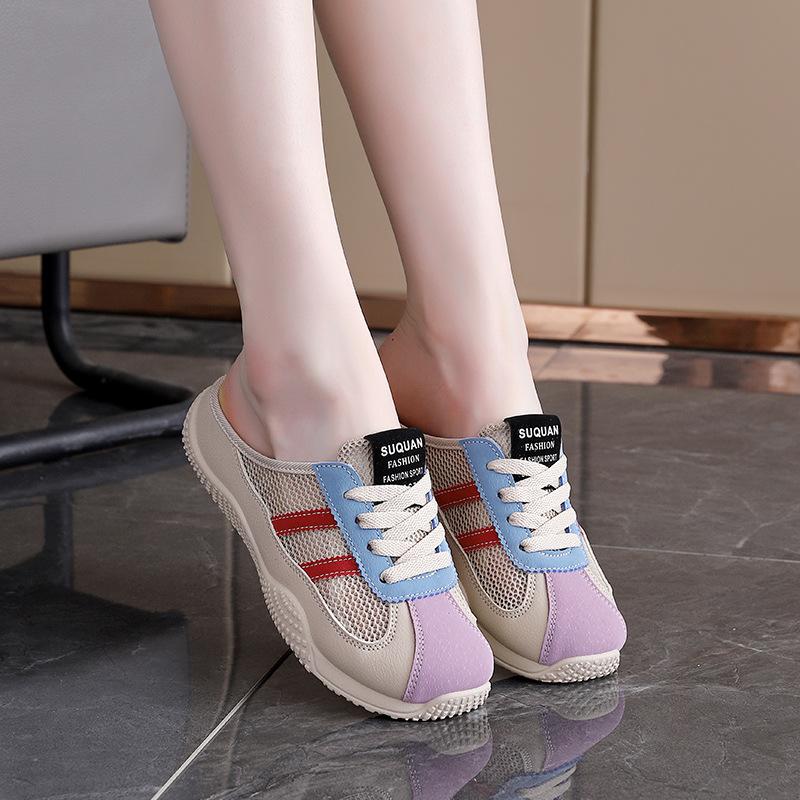 

ins корейская версия сумка голова полуподнос обувь женская 2025 лето новые студенты носят сандалии повседневная обувь женская обувь K1512 40