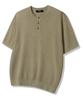 TRILLION Pineapple Henley Neck Short Sleeve Knit_Khaki