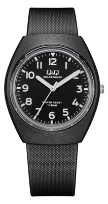 CITIZEN Watch Solar Powered 10Bar Waterproof Lightweight Analog Black Black Q&Q E11A-002VK