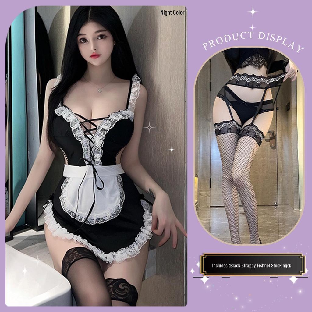 Passionate Lace Maid Roleplay Nightgown Set