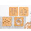 Household kitchen wooden insulation mat, square, cartoon, animal shaped dining table mat, thick, heat-resistant, hollow, non slip coaster