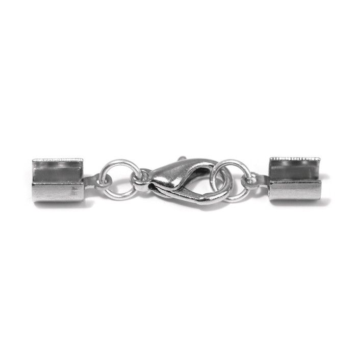 Clasp for Jewelry , 4mm Ø, Silver, Assembled Av. Carabineer, 1 Pc