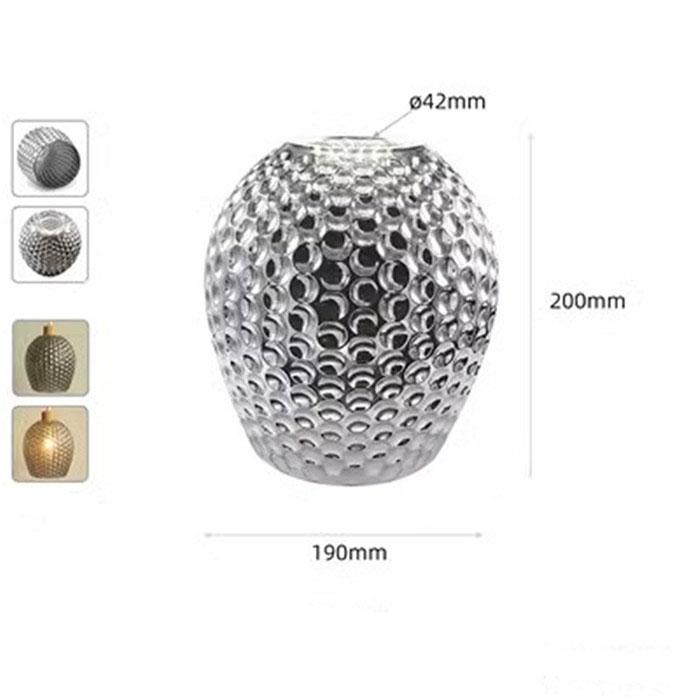 Modern Art E26 E27 Rauchgrauer Glasschirm-Ersatz 1,65 Zoll Fassung Graue Blattgestreifte Glasabdeckung für Shop Restaurant Dekor Lampe