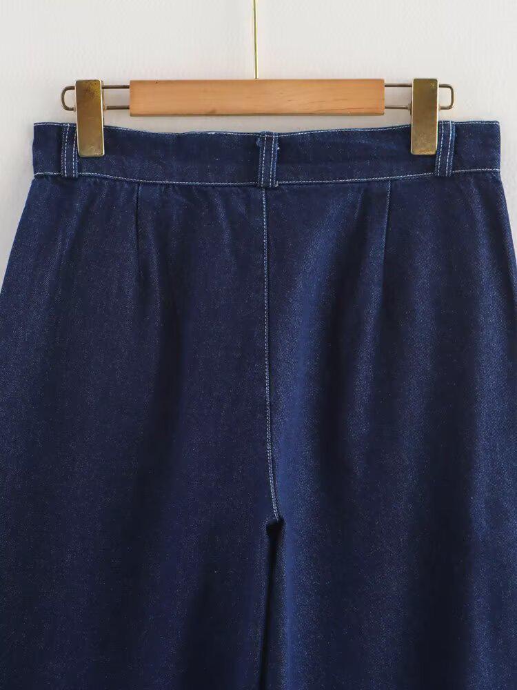 2025 Spring Women's European & American Fashion: Loose Belted Top & High-Waist Long Pants