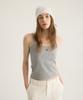 Oteumilkape Symbol Embroidered Ribbed Sleeveless Top - Grey