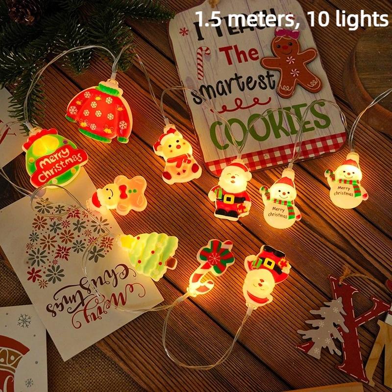 Snowman Led String Lights, Battery Operated Snowman Fairy Lights For Christmas Thanksgiving Fall Indoor Outdoor Home Decor
