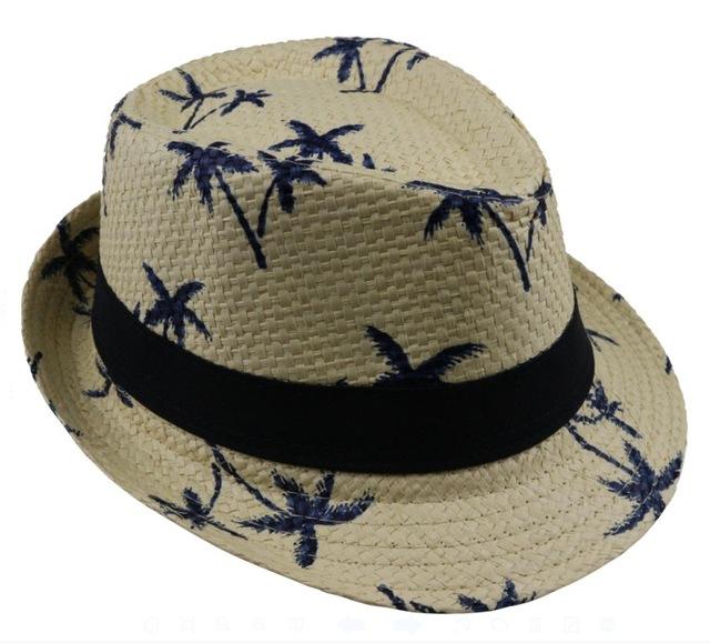 2017 hot sale Summer straw Sun hat kids  Beach Sun  hat Trilby panama Hat handwork for boy girl Children 4 colour