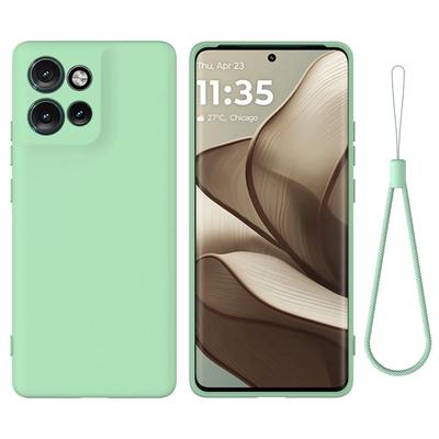 For Motorola MOTO Edge 50 Neo ,S50 Case Soft Premium Liquid Silicone Case with Flocking Inside Cover with Strap for Moto S50