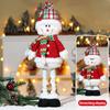 Christmas Telescopic Doll Ornaments Striped Plaid  Snowman Elk Window Decorations Christmas Atmosphere Decoration