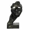 Handmade Modern Thinking Human Face Sculptures Colour Golden For Decor 9 Inch IQN2267